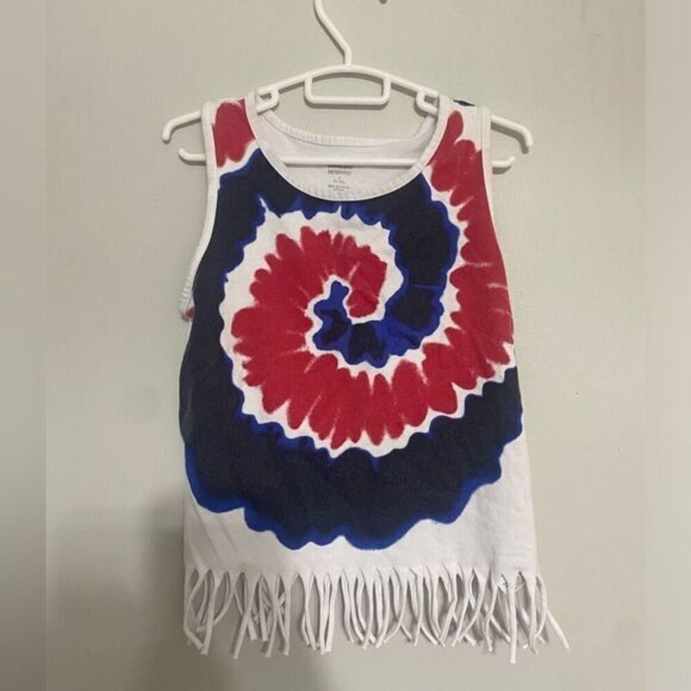 Toddler size small size 6 sleeveless, red, white and blue‎ tank top